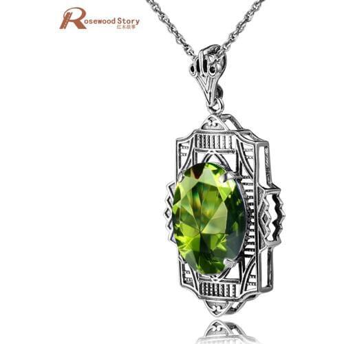 Brand Bulgaria 925 Sterling Silver Peridot Pendant Necklace Fit Chain Necklace Pendant For Women Party Vintage Jewelry Wholesale