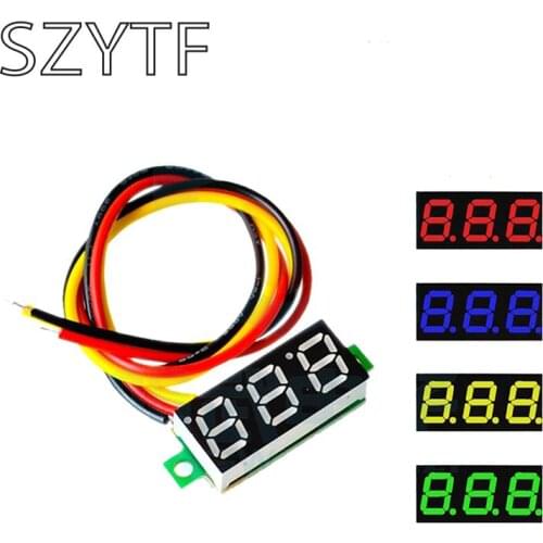 0.28 inch ultra small digital DC voltage meter digital display adjustable three-wire DC0-100V battery voltmeter
