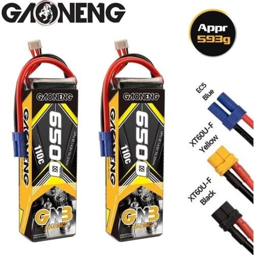 1-2PCS GAONENG GNB 14.8v 6500mAh 110C MAX 220C LiPo Battery For RC Car Racing Spare Parts With Shell Upgrade LiHV 4S Battery