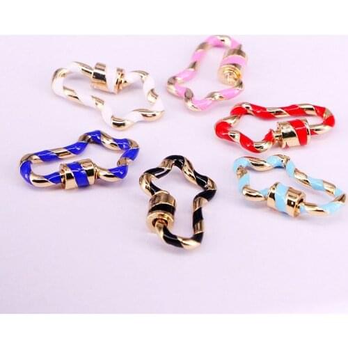 10PCS, Cross shape DIY Jewelry Clasps Lock Carabiner Enamel Cross Copper Connector Clasp For Jewelry Making Accessories