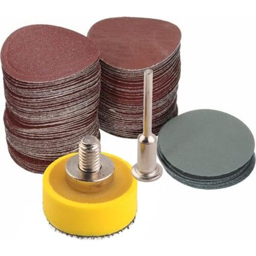 100pcs 25mm Polishing Tools High Quality Sanding Discs + 1" Abrasives Hook & Loop Backer Plate + 1/8inch Shank Set