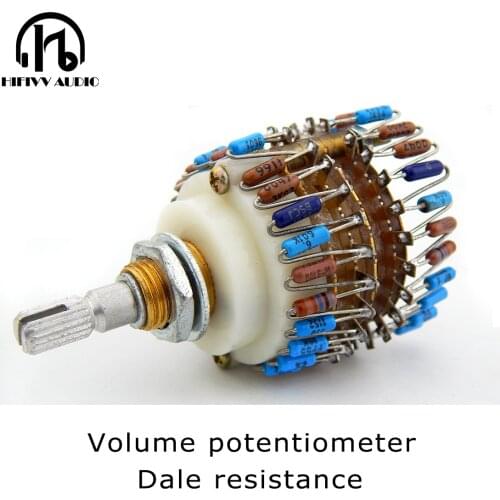 2 Channels Volume potentiometer 10K/50K/100K/250K/500K Dale 23 Step Attenuator for amplifier Better than alps free shipping