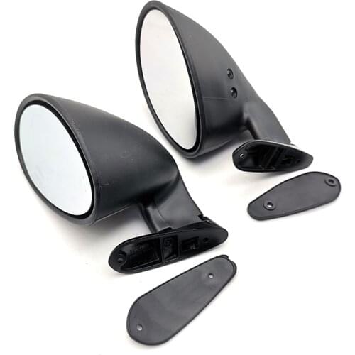2pcs Car Door Wing Side View Mirror Plane Mirror Matte Black Left & Right Mirrors Universal