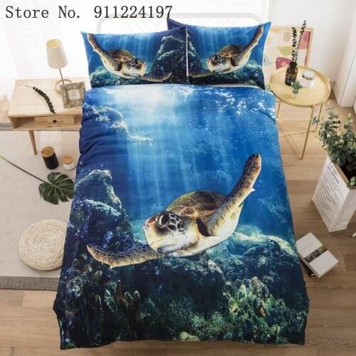 3D Printing Animal Quilt Cover High Quality Bedspread Home Textile Custom Comforter Bedding Set 200*200 Sea Turtle Duvet Cover