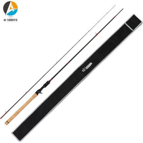 AI-SHOUYU Professional Lure Fishing Rod Spinning/Casting Fishing Rod M/ML/MH 2 Sections Carbon Travel Rod Fishing Pole