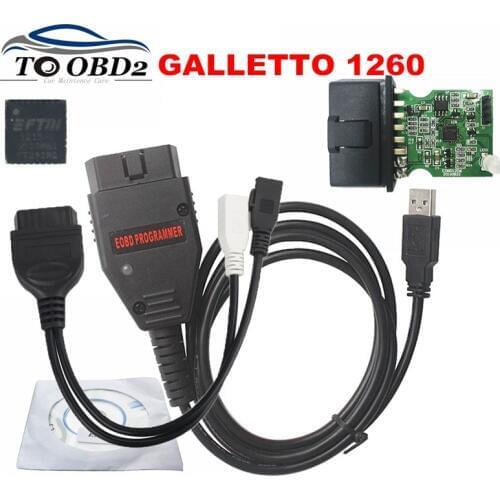 FTDI Chip Galletto 1260 FT232RL Multi-Language Works Multi-Cars OBD2 ECU Flasher Improve Power 1260 Chip Tuning Interface