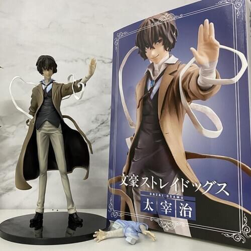 Bungo Bungou Stray Dogs Dazai Figure Anime PVC Collection Model Toys Gift 26cm Clothes Can Be Take Off