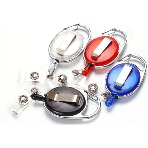 Solid Color Zinc Alloy and Plastic Badge Reel for Factory Company Work Card Holder ID Pass Access Card Clip Retractable Key Ring