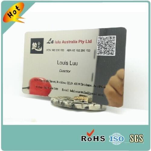 China manufacture mirror finish metal plate etching 304 stainless steel metal business card with matte surface