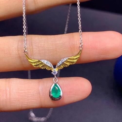 Classic natural emerald necklace, royal style, world famous gem, good quality, low price, 925 silver