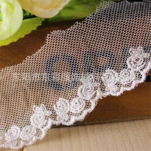 15yard*4cm Embroidery Rose Lace Ribbon Cotton Lace for DIY Sewing Handmade Crafts Wedding Decor Fashion Sleeve Edge Accessories