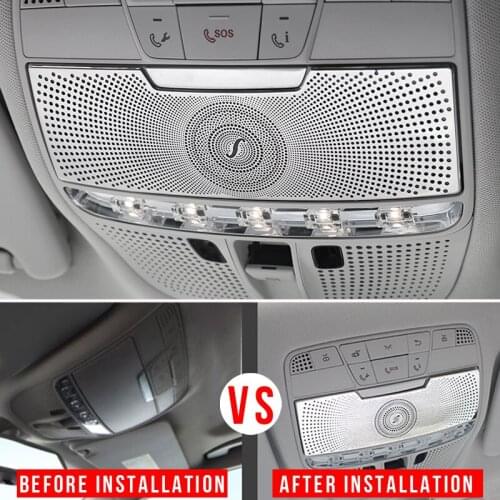 Car Reading Light Cover trim decoration strips Interior roof Lamp Frames auto accessories For Mercedes Benz C Class W205 GLC