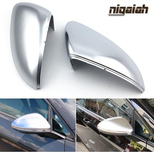 Matt Chrome Mirror Caps for Volkswagen 2014-2016 Golf 7 MK7 Lamando 2016-2018 Touran L Side Door Mirror Covers Replacement