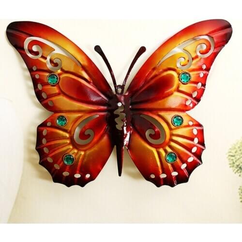 1pc Iron Butterfly Decoration Wall Hanging Vintage Classic Creative Ornament for Office Workshop