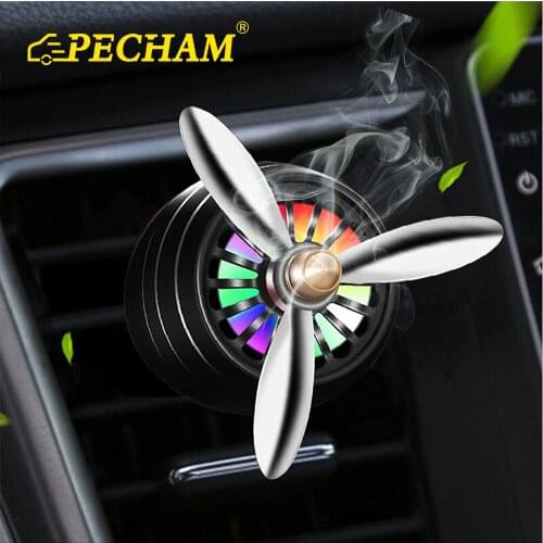 Smell Mini LED Air Freshener Car Perfume Conditioning Alloy Auto Vent Outlet Clip Fresh Fragrance Aromatherapy Atmosphere Light