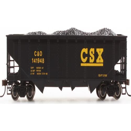 HO Series Simulation Metal Wheel 40 Feet Four Unloading Coal Hopper Car - CSX Train Model For Kids Toy