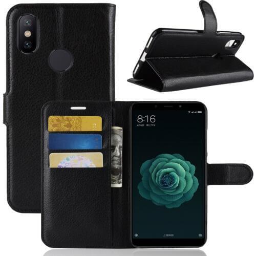 Fashion Wallet PU Leather Case Cover For Xiaomi Mi A2/Mi 6X Flip Protective Phone Back Shell With Card Holders