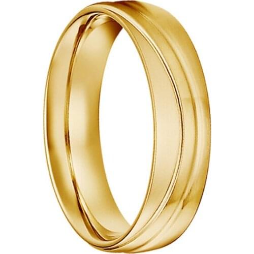 Mens gold ring stainless steel jewelry men male wedding band lovers alliance gents hand finger promise rings for couples