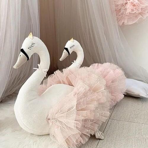Cute Gooses Duck Stuffed Doll Soft Animal Ballet Swan with Crown Kids Gift Toy