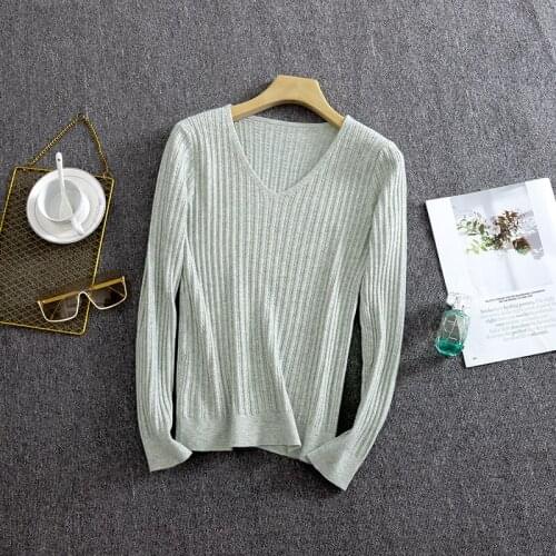 Soft Sweater womens autumn winter wear V-neck slim bottoming Pullovers 2021 new pit strip knitted sweater top female jumpers