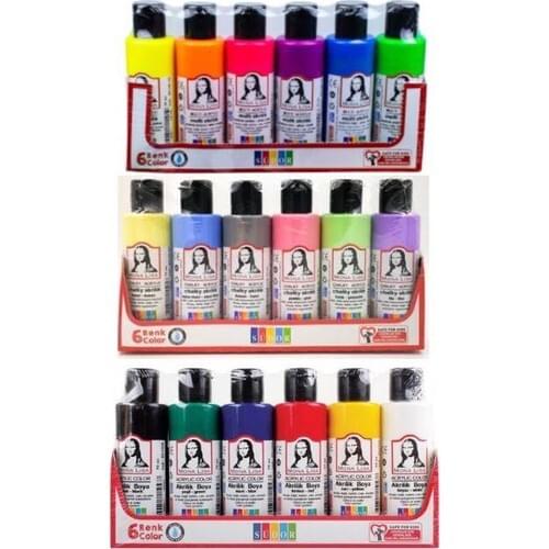 Südor Mona Lisa Acrylic Paint Set 70 ml 18 pcs wood floors paper, carton, glass, ceramic and metal surfaces uygulanabilir