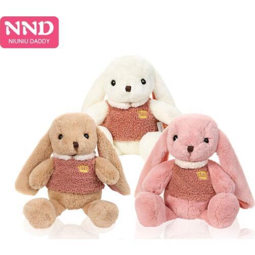 Niuniu Daddy Stuffed Animals Rabbit Plush Toy Peluches Wear Clothing With Long Ear Lovely Bunny Doll For Baby Girl Children Gift