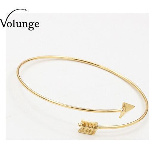 Volunge 2017 New Extreme Simplicity Alloy Arrow Bangles Alloy Bracelet Fashion Jewelry For Women