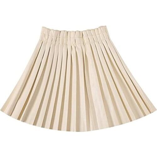 2021 New Style Girls PU Leather Skirt Cotton Autumn Fashion Girls Skirts Kids Clothes 3-8 Years d