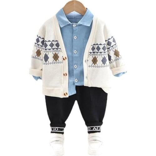 New Spring Autumn Baby Boys Girls Clothes Suit Children Cotton Jacket Shirt Pants 3Pcs/Set Toddler Sport Costume Kids Tracksuits