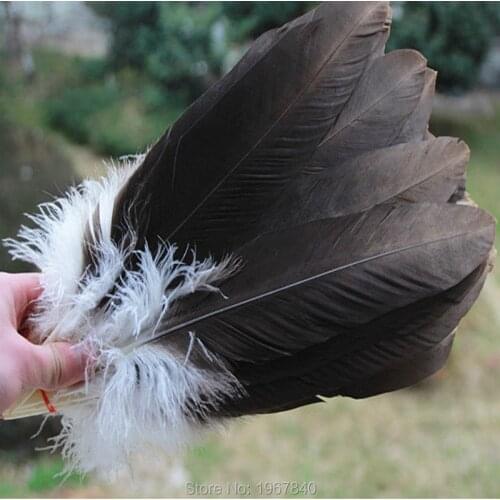 100pcs Natural color the eagle feathers 30-35 cm/12-14 inches long eagle plumage handicrafts Halloween, Christmas, performance