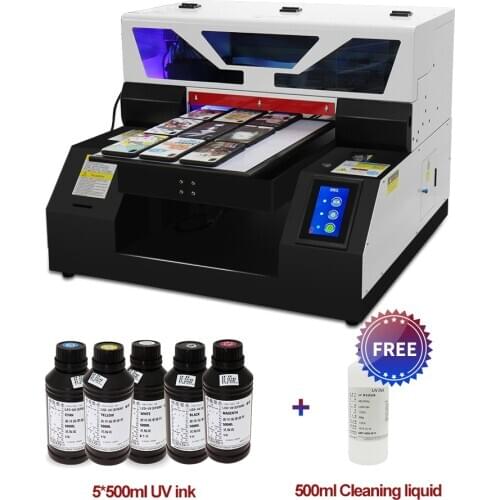 New Model A3 UV Printer Flatbed Printer For Phone Case,TPU Soft Case, Bottle, Embosser PVC, Metal,Wood,Pen etc, UV Ink For Free