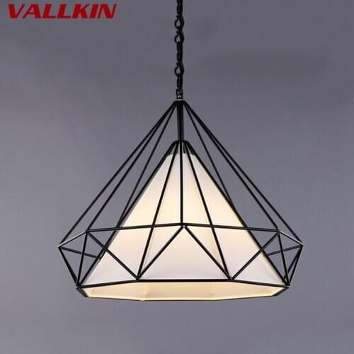 Birdcage Pendant Lights Modern Indoor Lamp Iron Minimalist Retro Light Scandinavian Loft Pyramid Lamp Metal Cage Diameter 36CM