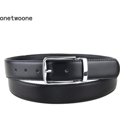 Classic Design Genuine Leather Belt Male Casual Style Belt Cowskin Black Hole Belts Large Size 135cm Lengthen Straps