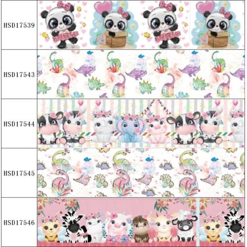 22MM 25MM 38MM 50MM 75mm Printed Pattern on Grosgrain Ribbon for diy ribbon