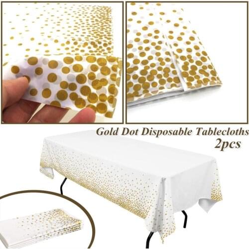Rose Gold Dot Gilded Tablecloth 54*108cm Disposable Table cloth Kids Birthday Party Supplies Baby Shower Wedding Home Decoration