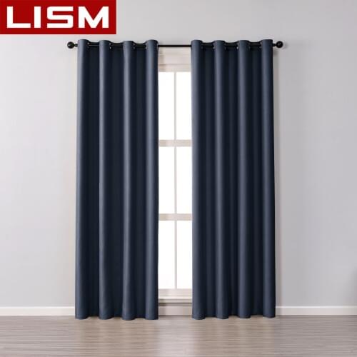 LISM Modern Blackout Curtains for Living Room Bedroom Window Treatment Solid Color Curtains Blinds Finished Drapes Home Decor