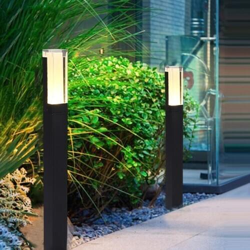 Thrisdar 10W PIR Motion Sensor Garden Lawn Lamp Outdoor Aluminum Villa Landscape Bollard Light Pathway Bollard Light
