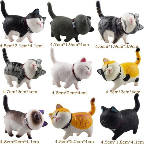 1pcs Random Cartoon cute fat cat with pet blind box toy table games cat with model hand operated doll car with cake baking