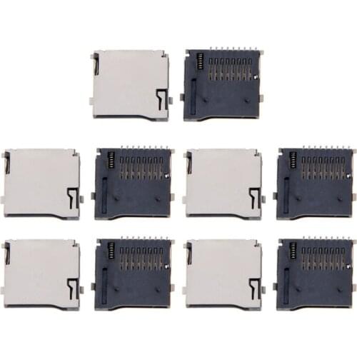 10PCS Push-Push Type TF Micro SD Card Socket Adapter Automatic PCB Connector
