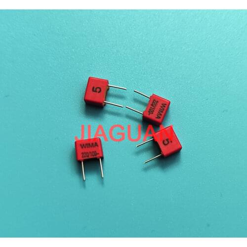 10PCS NEW WIMA FKP2 220pF 100V 100v220pf 5% P5MM audio film capacitor fkp 2 series 220p/100V 0.22nF 221 221/100v