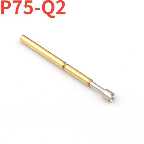 P75-Q2 100 Pcs Brass Spring Test Probe Nickel Plated Needle Head Test Instrument Accessories Length 16.5mm for Electronic Tools