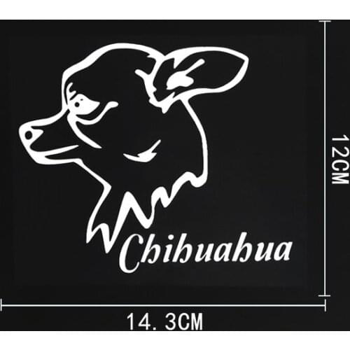 14.3CM×12CM Funny Animal Chihuahua Dog Car Sticker Decal Black/Silver