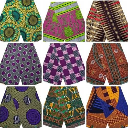 2021 Hot Selling 6 Yards 100% Cotton African Wax Clothing Ankara Wax for Patchwork Sewing Wedding Dress AY2