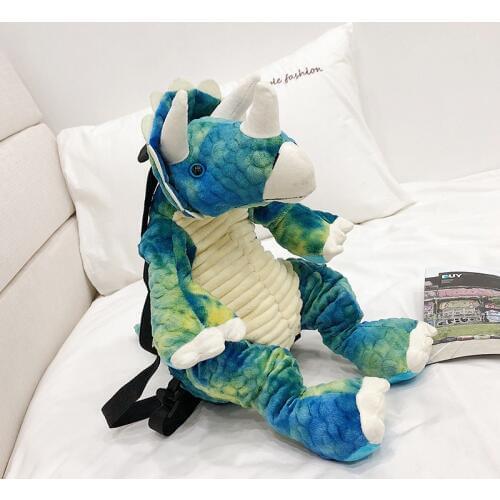3D Dinosaur Backpack Cute Animal Cartoon Plush Backpack Dinosaurs Bag for Children Kids Gifts