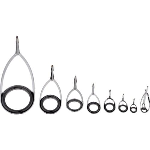 8 Pieces Straight Handle Fishing Rod Guides Set Stainless Steel for Fishing Rod Guides Repair Kit 30# 20# 16# 12# 10# 8# 6