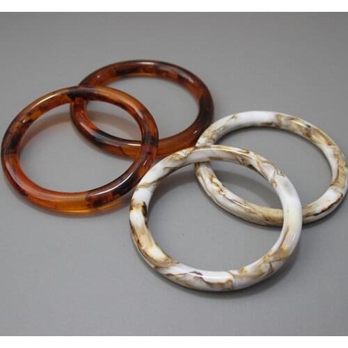 New Woman Bag Accessory Leopard Beige Acrylic Resin Bag Parts Luxury Handcrafted Wristband Women Replacement Bag Handle Circlet