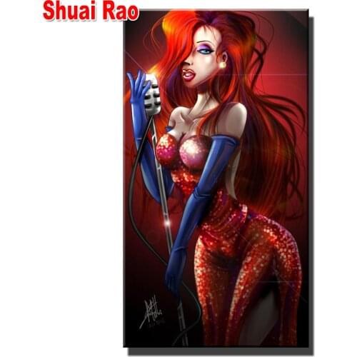 5d Diy Sexy Singer diamond painting cross stitch Full Square/Round diamond embroidery Red Woman Puzzle mosaic wall picture