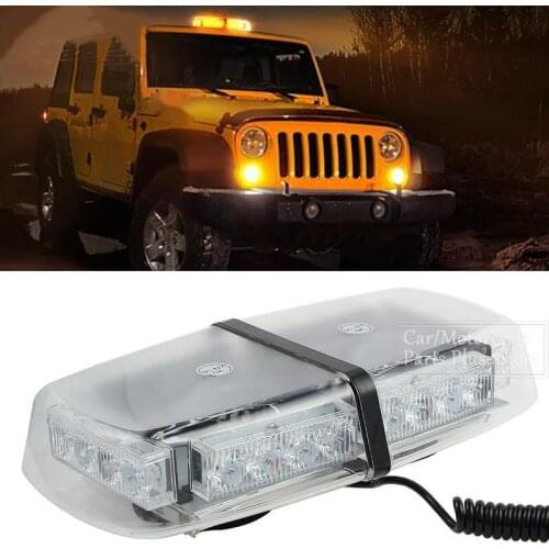 Car Pickup Roof Emergency Strobe Light 24LED Warning Light Magnetic Ceiling Mini Short Explosion Discharge Strobe Light 12-24 V