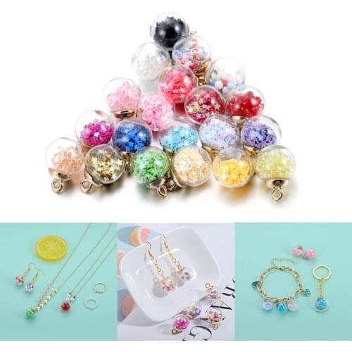 10pcs Transparent Charms Star Sequins Glass Ball 16mm Pendants Beads Crafts Earrings Necklace for Jewelry Making Accessories