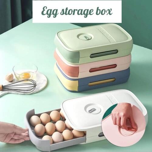 Household Eggs Holder Drawer Type Egg Storage Box Refrigerator Storage Box Fresh Keeping Box Dumpling Box Food Storage Egg Box